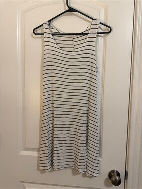 Olivia Rae White and Navy Striped Sleeveless Mini Dress